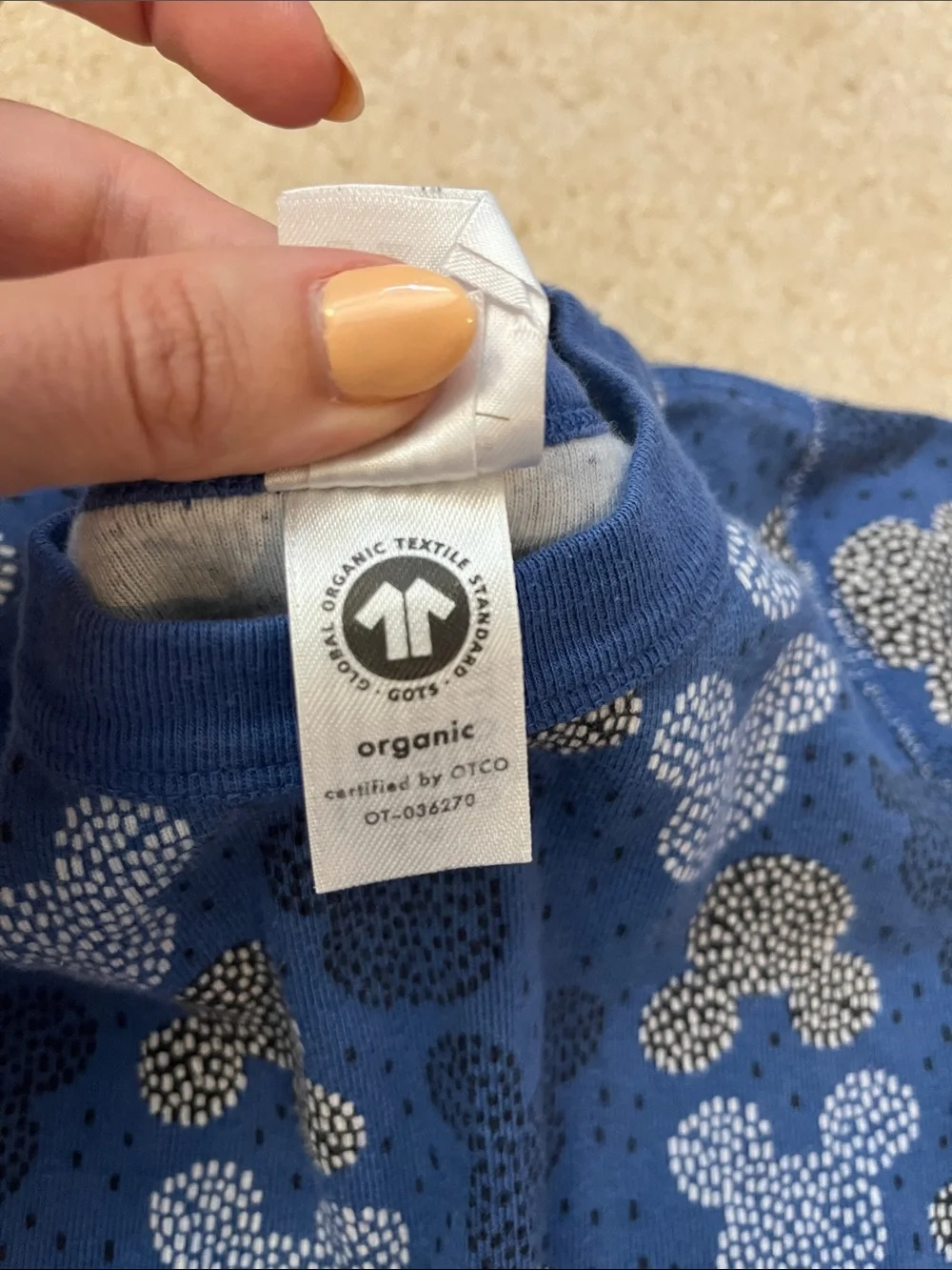 Hanna Andersson Blue Short Sleeve Pajama Set with Mickey Mouse Pattern